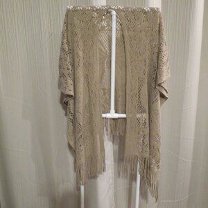 Elegant Tan Crochet Wrap